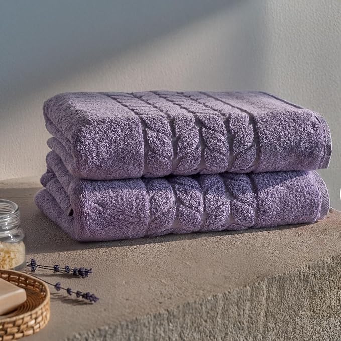 BAGNO MILANO Organic Turkish Cotton Bath Towels, Luxury Jacquard Collection - Image 3