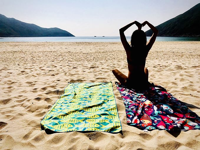 4Monster Microfiber Beach Towel Quick Dry, Super Absorbent Lightweight Travel - Image 4