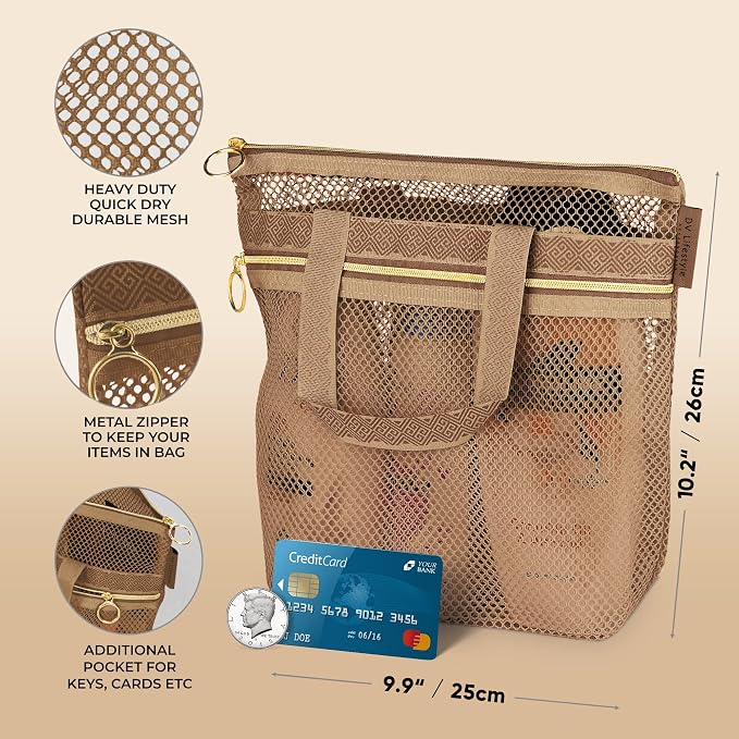 Mesh Shower Bag 10.2x9.9'' Quick-Dry Caddy - Image 2