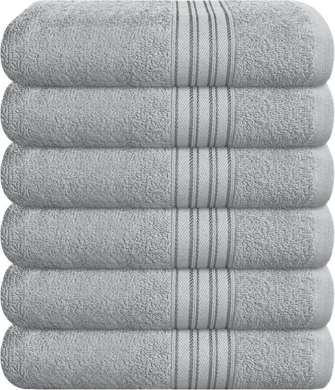 BOUTIQUO Ultra Soft Cotton 6 -Piece Hand Towel Set 16x24 Inch, Spa & General by BOUTIQUO