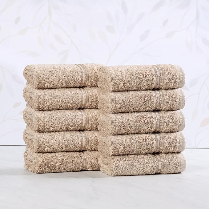 Superior Egyptian Cotton 10-Piece Face Towel Set, Small Towels - Image 2