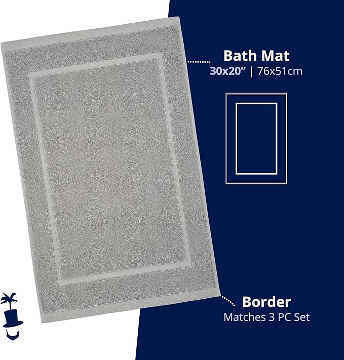 Lincoln & Palm 1-Piece Turkish Cotton Bath Mat - Image 3