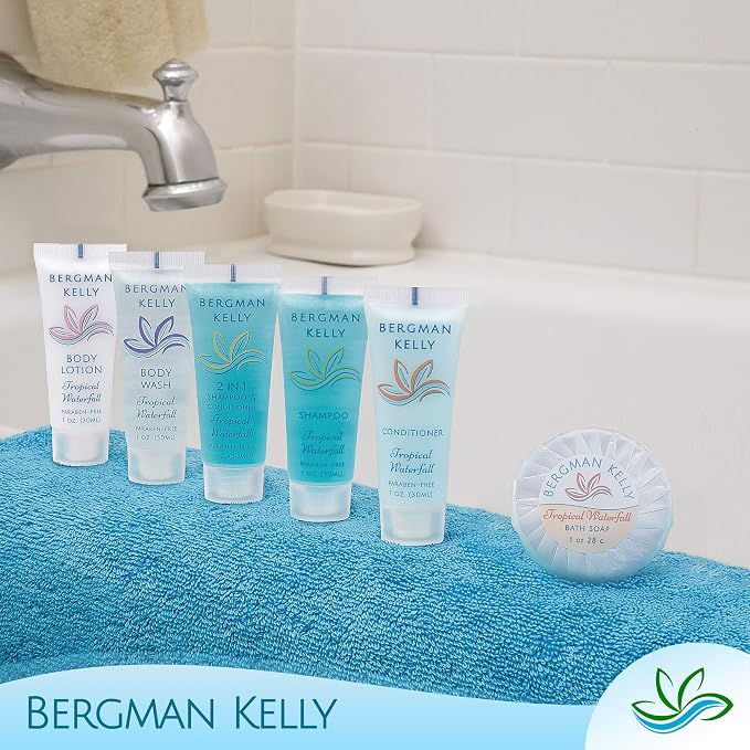 BERGMAN KELLY Hotel Toiletries Bundle 4-Piece Set: 25 Round Bar Soap, 25 Shampoo - Image 6
