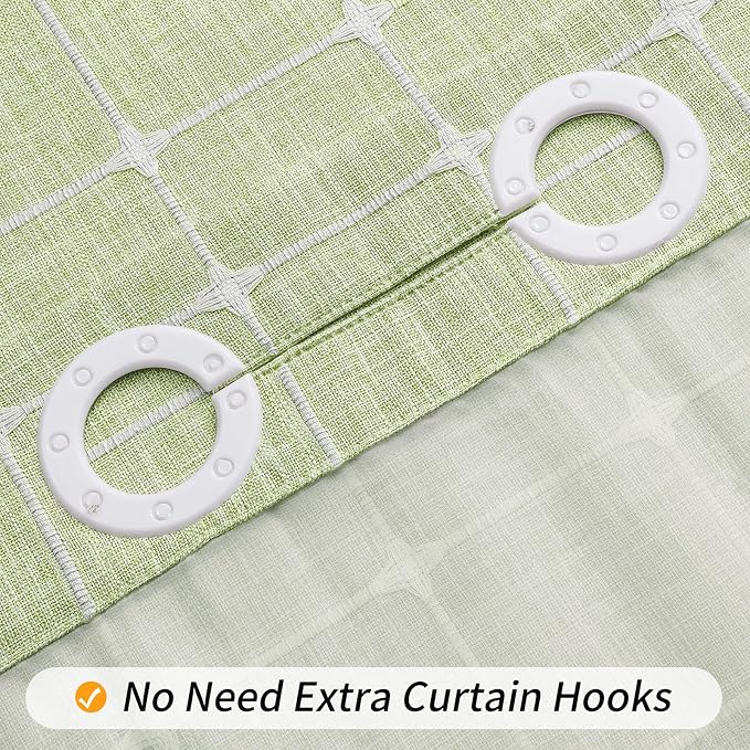 MitoVilla No Hooks Required Farmhouse Shower Curtain - Image 4