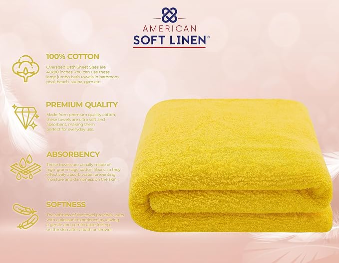 American Soft Linen Oversized Bath Sheet 40x80 Extra Large - Image 4