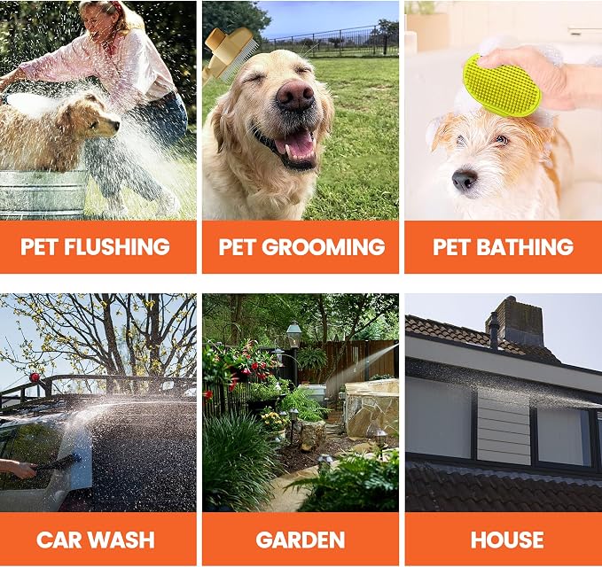Dog Washing Hose Attachment, 10-in-1 Soap Sprayer Moden Garden Hose Nozzle - Image 6