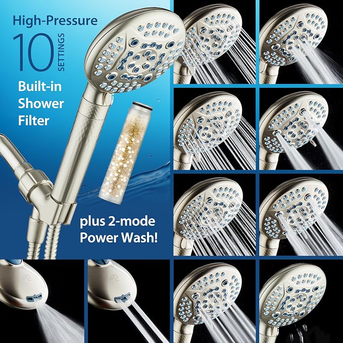 AquaCare 4X High Pressure 10-mode Filter Handheld Shower Head - Image 4