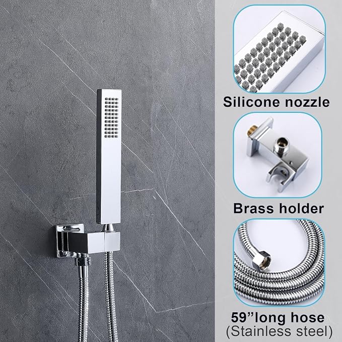 Digital Display Dual Head Shower system Rain Shower System Shower Wall Mount 10 - Image 6