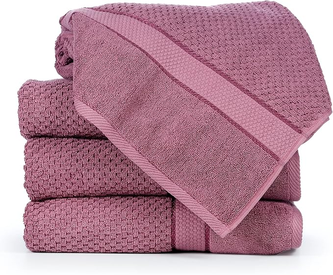 Ample Decor Bath Towels for Bathroom Set of 4 100% Cotton Popcorn Textured - Image 6