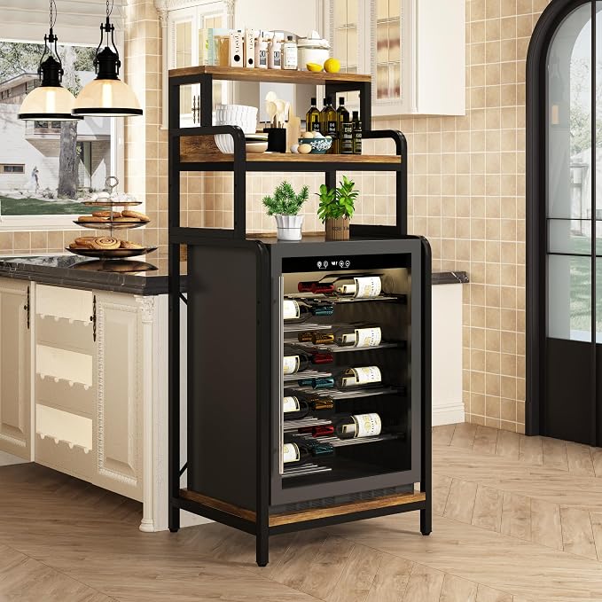 4-Tier Kitchen Bread Rack, Mini Fridge Stand Shelf, Double-Purpose Rack - Image 2