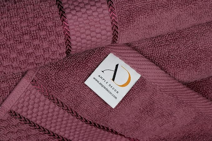 Ample Decor 100% Cotton Grape Purple Hand Towel - Image 5