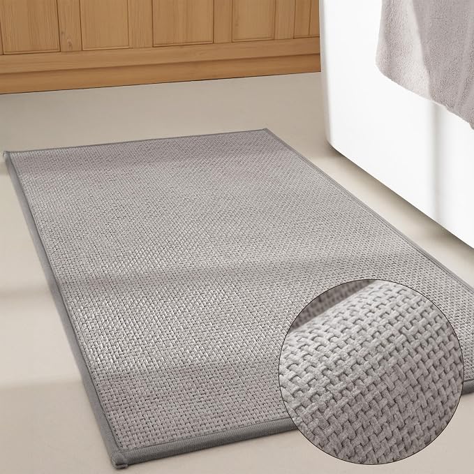 GRANNY SAYS Grey Bathroom Rugs, Soft Chenille Bathroom Mat, Absorbent Bath Mats - Image 3