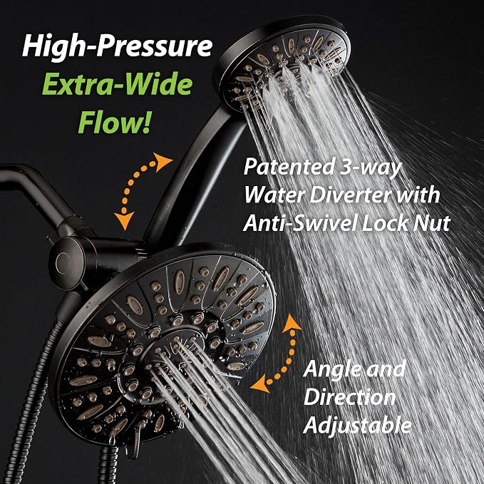 AquaDance 7" Premium High Pressure 3-Way Rainfall Combo - Image 4