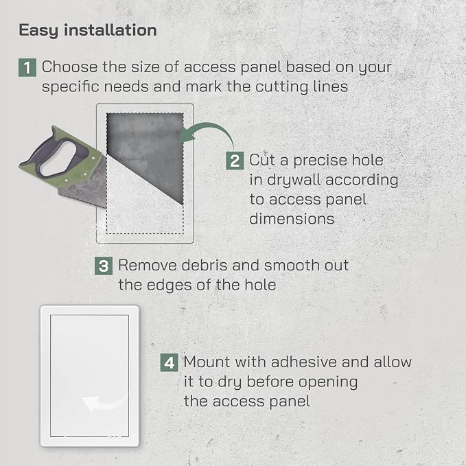 Vent Systems White ABS Plastic Access Panel 8 x 12 Inch - Image 5
