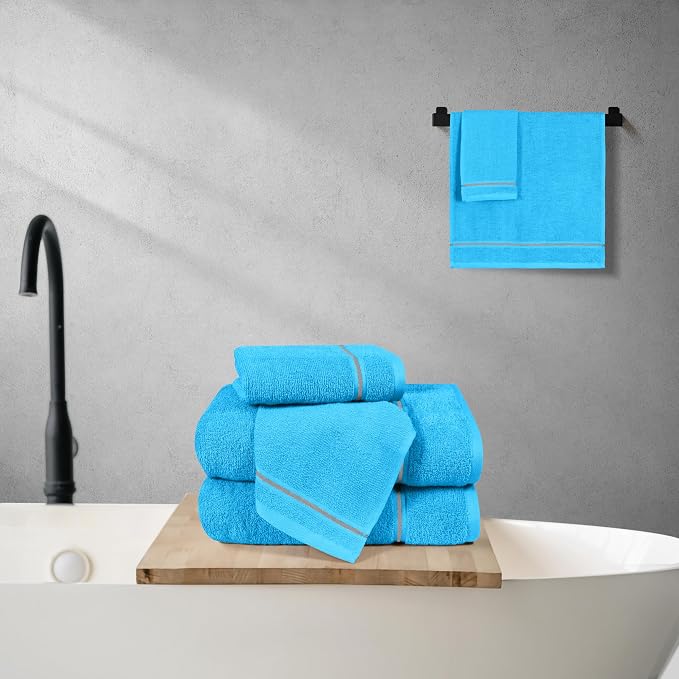 MyOwn Ultra Soft 6 Pack Cotton Towel Set, Contains 2 Bath Towels 28x55 inch - Image 4