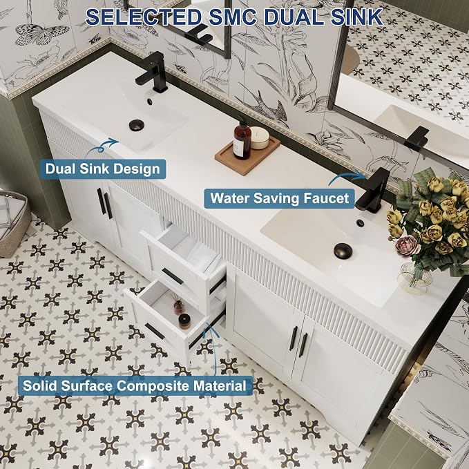 eclife 72" Bathroom Vanities Sink Combo - Image 5