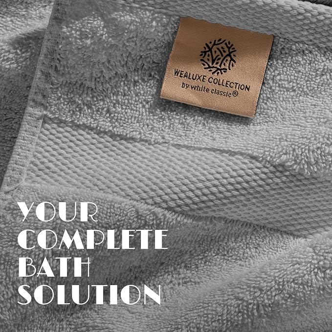 Light Gray Bath Towel Set of 6 - Image 3
