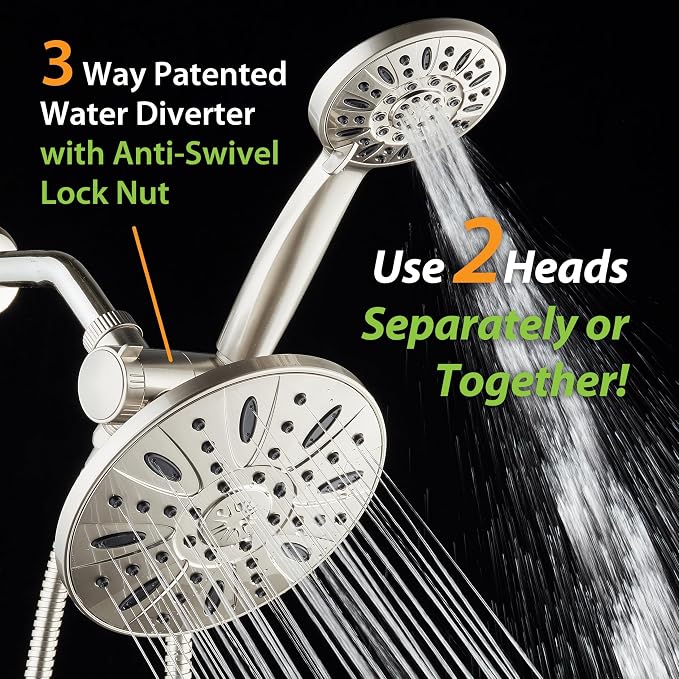 AquaDance 7" Premium High Pressure 3-Way Rainfall Combo Combines The Best of - Image 5