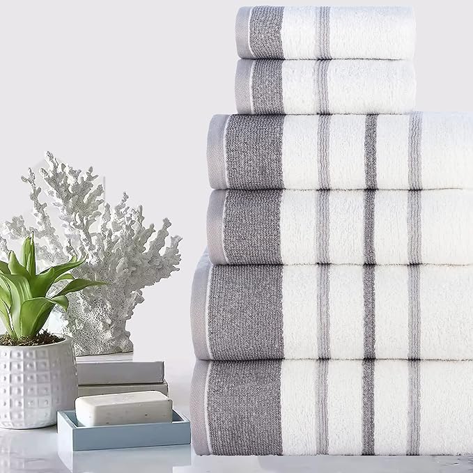 CASA COPENHAGEN White Bay, 6 Pieces Towel Set- White - Image 2