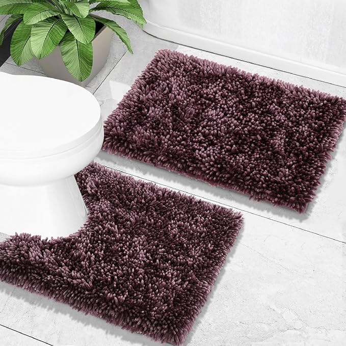 Yimobra Toilet Rugs U Shaped Washable, Extra Thick Soft Absorbent Chenille - Image 7