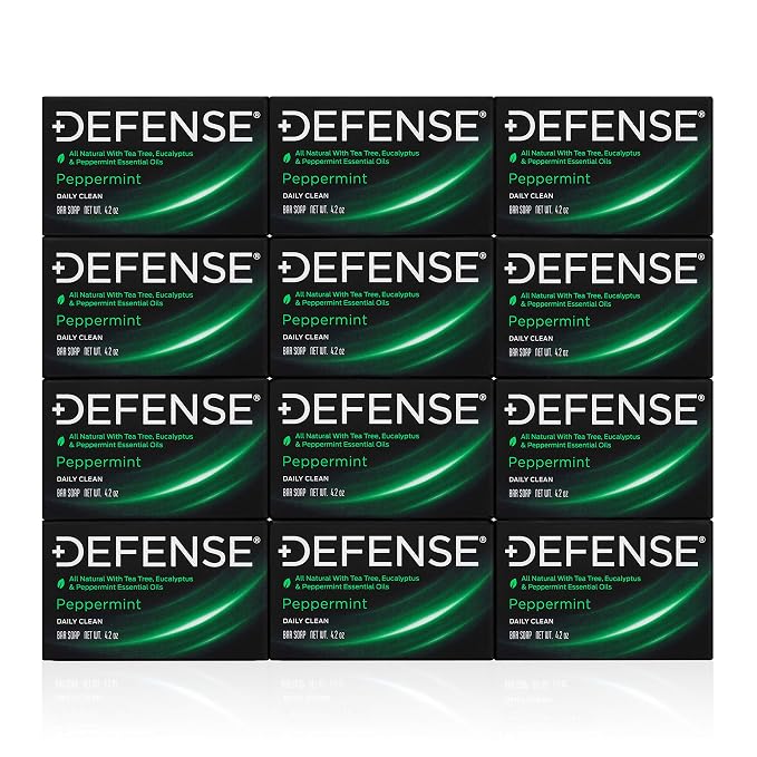 Defense Soap 12pk All Natural Peppermint Bar Soap by DefenseSoap