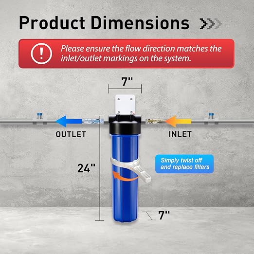 iSpring WGB12B 1-Stage Whole House Water Filtration System w/ 20” x 4.5” Carbon - Image 4