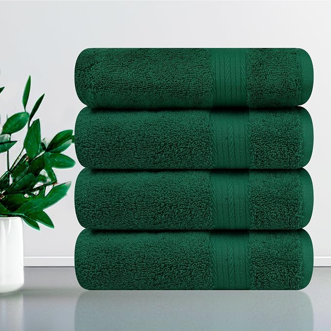 Ample Decor Hand Towels Set of 4 600 GSM 100% Cotton Soft Absorbent Thick - Image 2