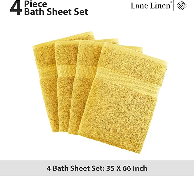 LANE LINEN 100% Luxury Cotton Bath Sheets 4 Pack - Image 5