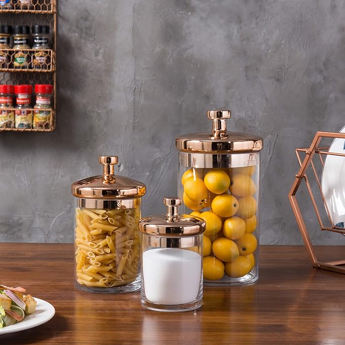 MyGift Glass Apothecary Cookie Jar Set - Image 6