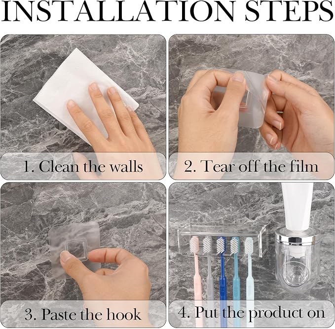 5 Slots Wall Mount Toothbrush Holder - Image 4