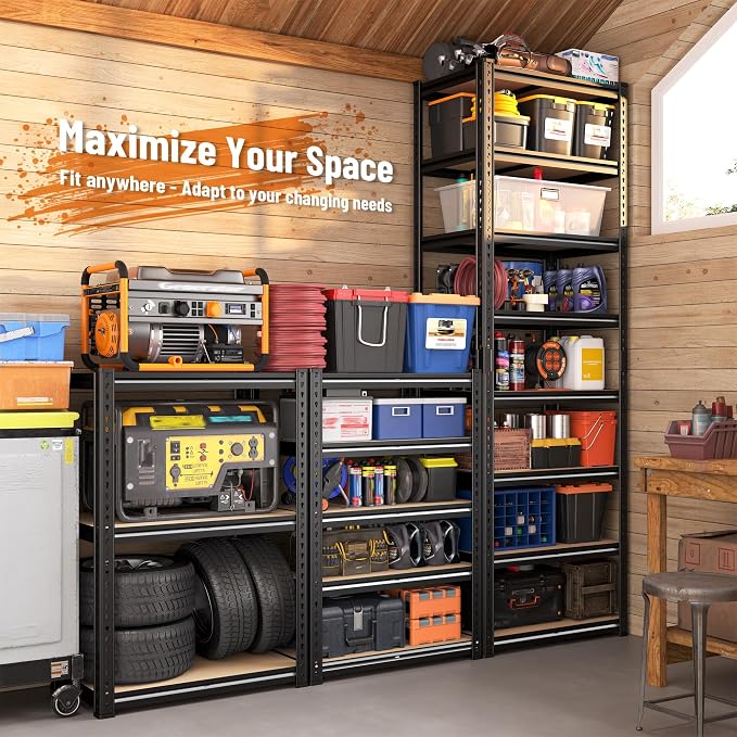 8 Tier Storage Shelves, Shelving Unit Load 2816LBS, Garage Shelving Adjustable - Image 8