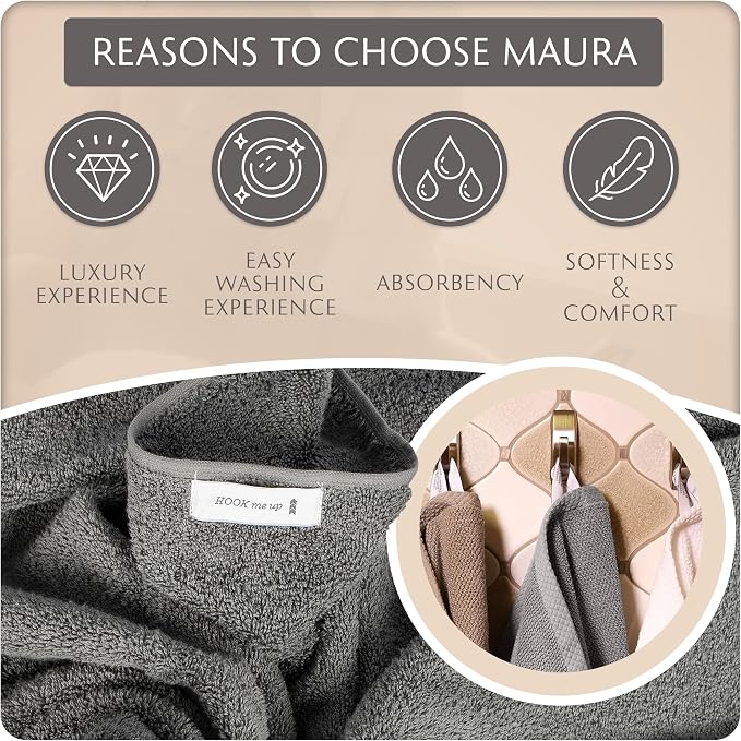 MAURA Basics Performance Bath Towels 100% Turkish Cotton - Image 6