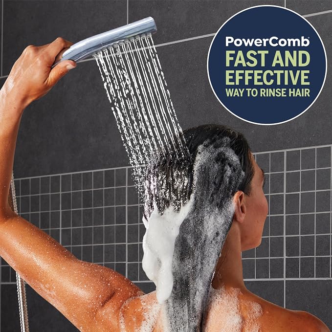 Waterpik High Pressure Handheld Wand and Rain Shower Head Combo - Image 2