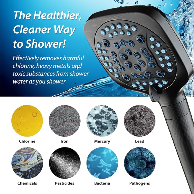 AquaCare 4X High Pressure 10 Spray Mode Filtered Showerhead - Image 6