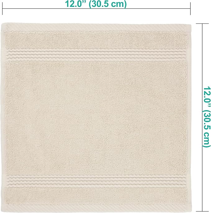 EastNBlue Lara 100% Turkish Cotton Washcloths 4 Pack, Extra Soft & Absorbent - Image 3
