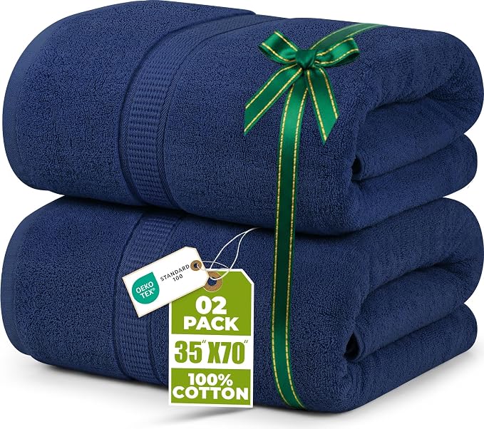 Utopia Towels Luxurious Jumbo Bath Sheet 2 Piece, 600 GSM, 35 by 70 Inches by UTOPIATOWELS