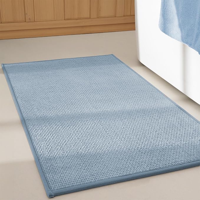 GRANNY SAYS Blue Bathroom Rugs, Soft Chenille Bathroom Mat, Absorbent Bath Mats by GRANNYSAYS
