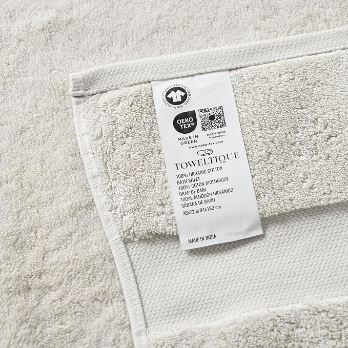 TOWELTIQUE- Organic Cotton Plush Bath Towels Pack of 4 GOTS & Oeko- TEX - Image 4