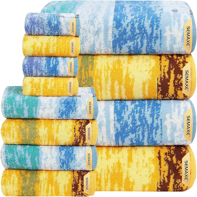 SEMAXE 12-Piece Family Bathroom Towel Set by SEMAXE