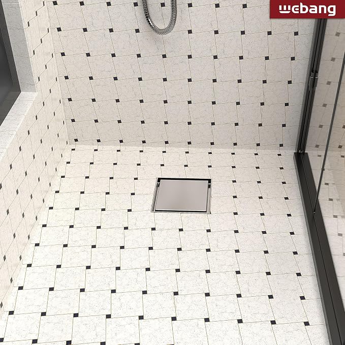 WEBANG 6 Inch Square Shower Drain Nickel Floor Drain - Image 6