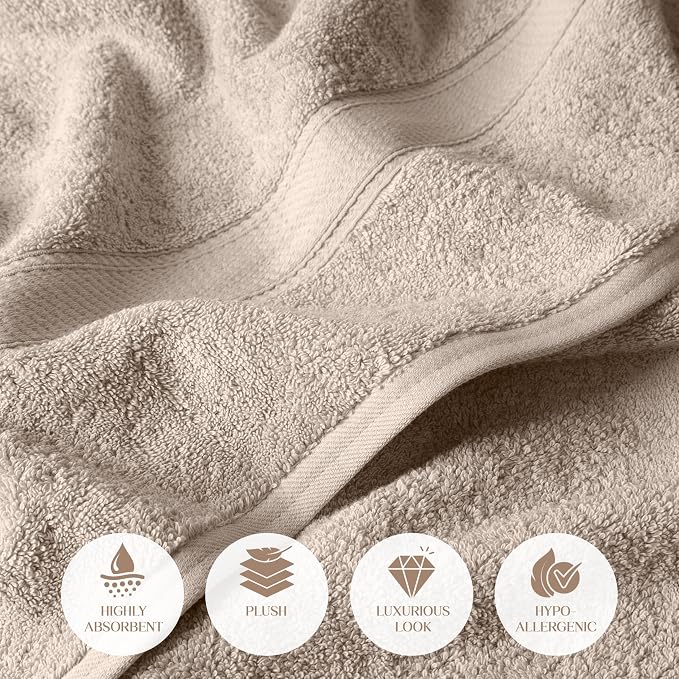 Superior Egyptian Cotton Pile 6 Piece Towel Set, Includes 2 Bath, 2 Hand - Image 6