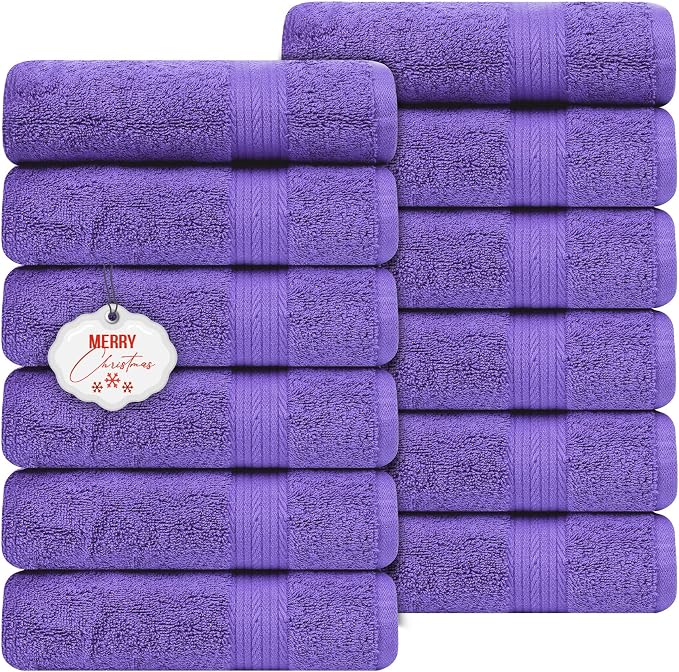 Ample Decor Hand Towel 18 X 28 Inch Pack of 12 600 GSM 100% Cotton, Oeko Tex by AmpleDecor