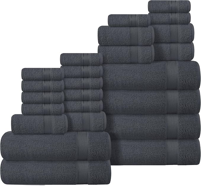 Belizzi Home 100% Cotton Towel Set, Contains 6 Soft Bath Towel, 6 Hand Towel by Unknown