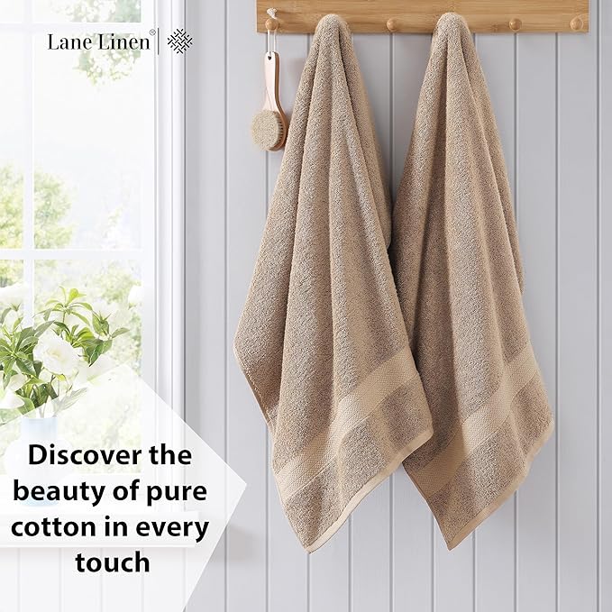 LANE LINEN 100% Natural Cotton Bath Sheets 2 Pack - Image 3