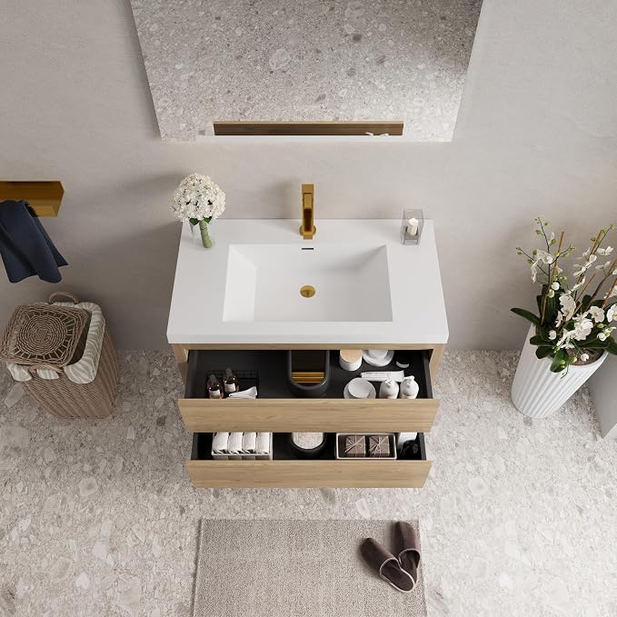 Modern 36" Wall-Mounted Bathroom Vanity - Image 2