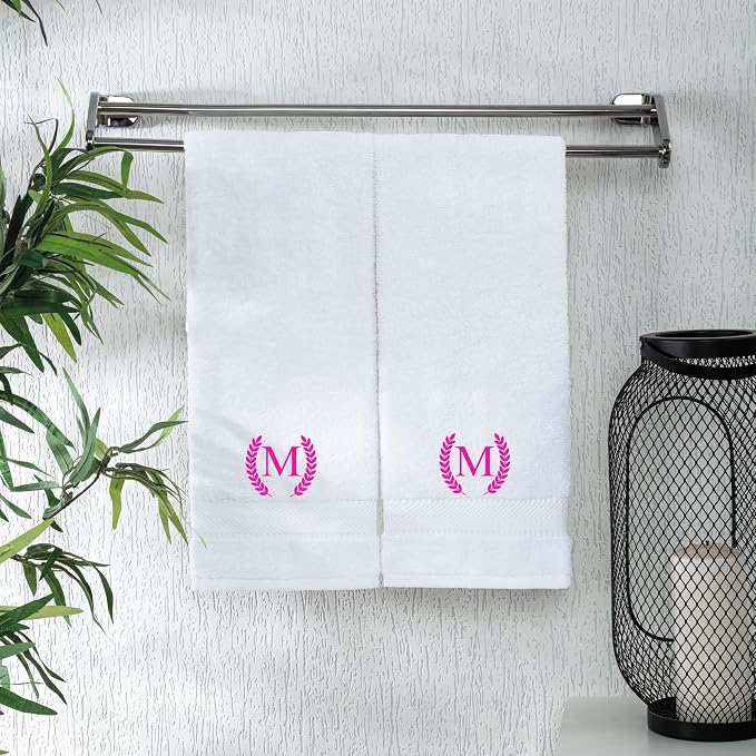 Monogrammed Hand Towels for Bathroom Makeup, Personalized Turkish Cotton Towel by ViaDanteHomeConcept