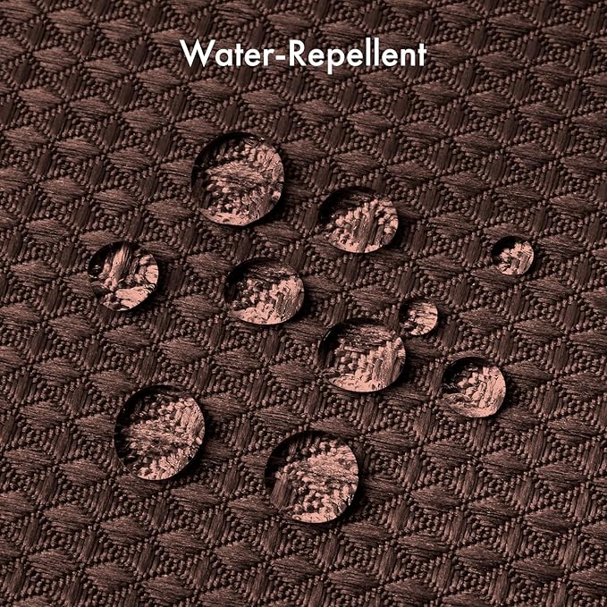 AmazerBath Brown Shower Curtain Waffle Textured, Fabric Shower Curtain Thick - Image 5