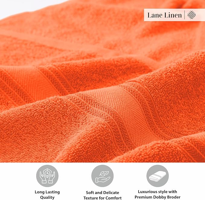 Lane Linen 100% Cotton 4 Pack Bath Towels - Image 8