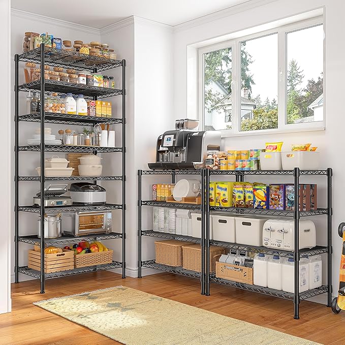 8 Tier Wire Shelving Rack Storage Shelves Loads1200LBS, Metal Shelving - Image 2