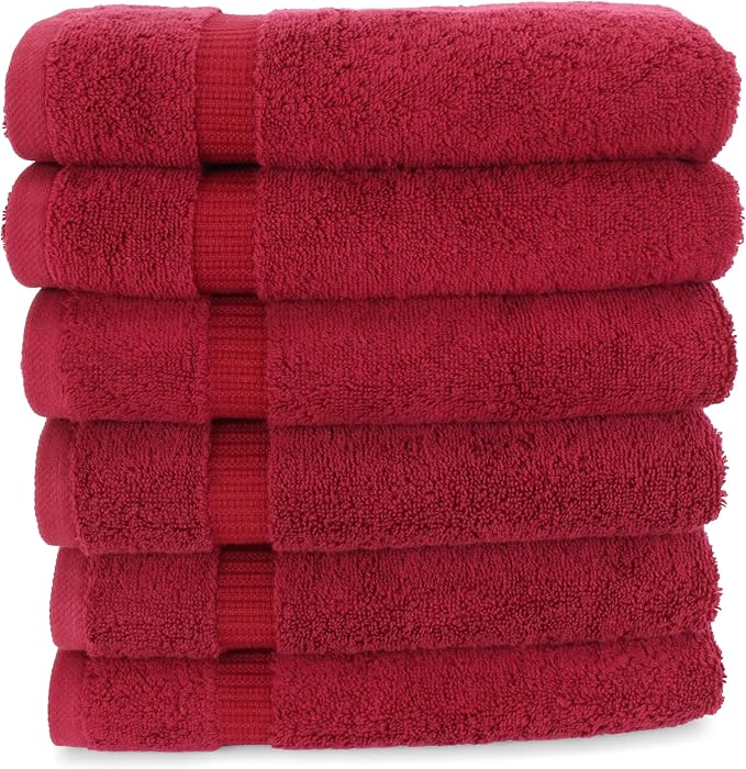 SALBAKOS 100% Turkish Cotton Hand Towel Set of 6 16x30 inch | Heirloom Quality - Image 2